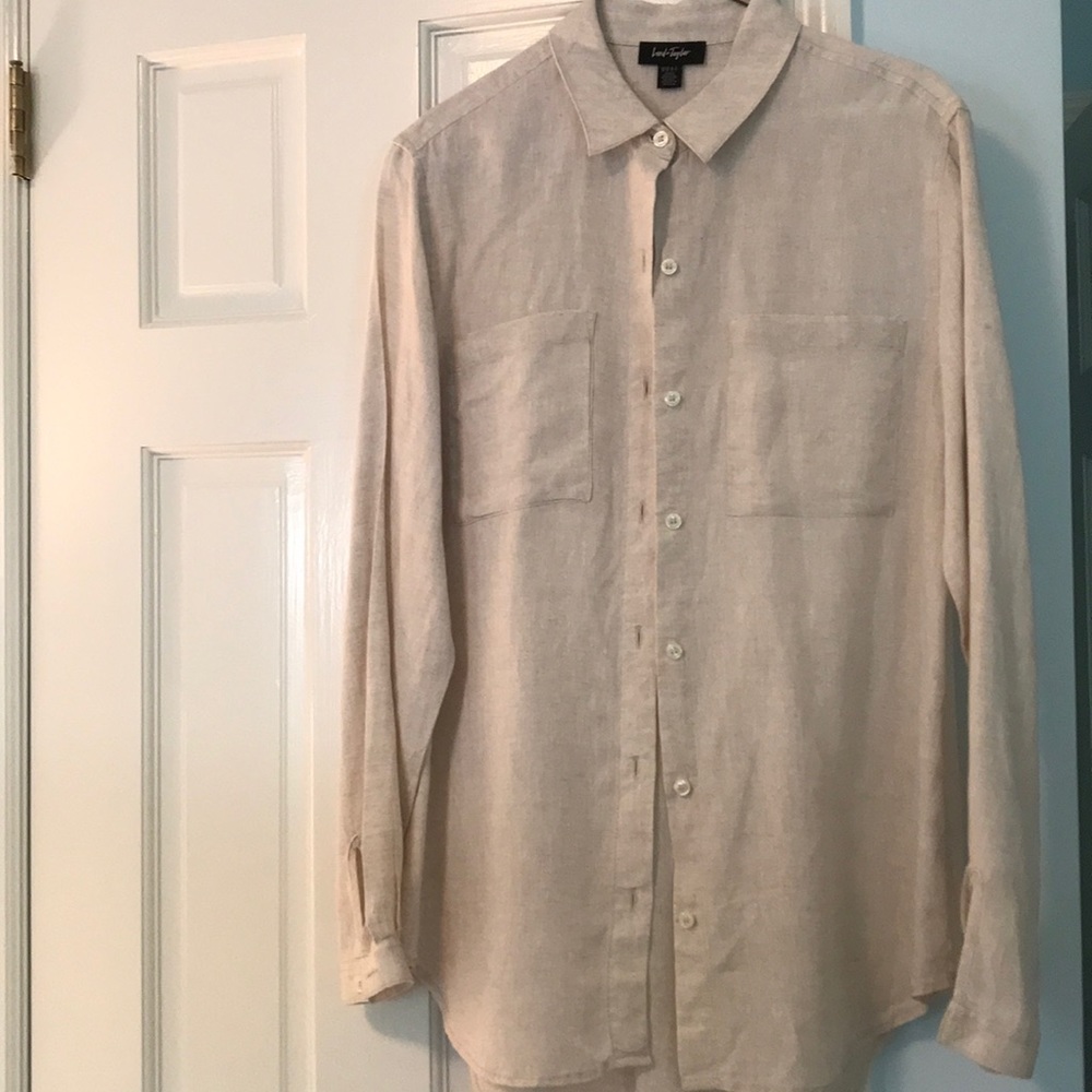 Linen button down - perfect pair over white jeans!